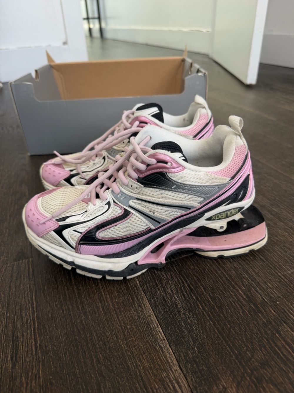 Balenciaga Pink, White & Black Athletic Sneakers